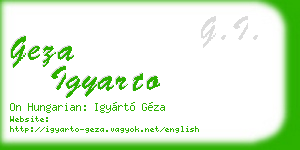 geza igyarto business card